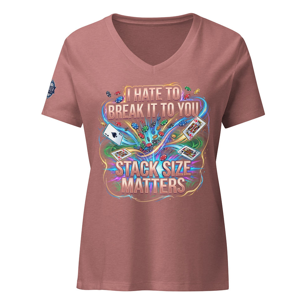 Thumbnail: I Hate to Break It To You Stack Size Matters Women’s relaxed v-neck t-shirt