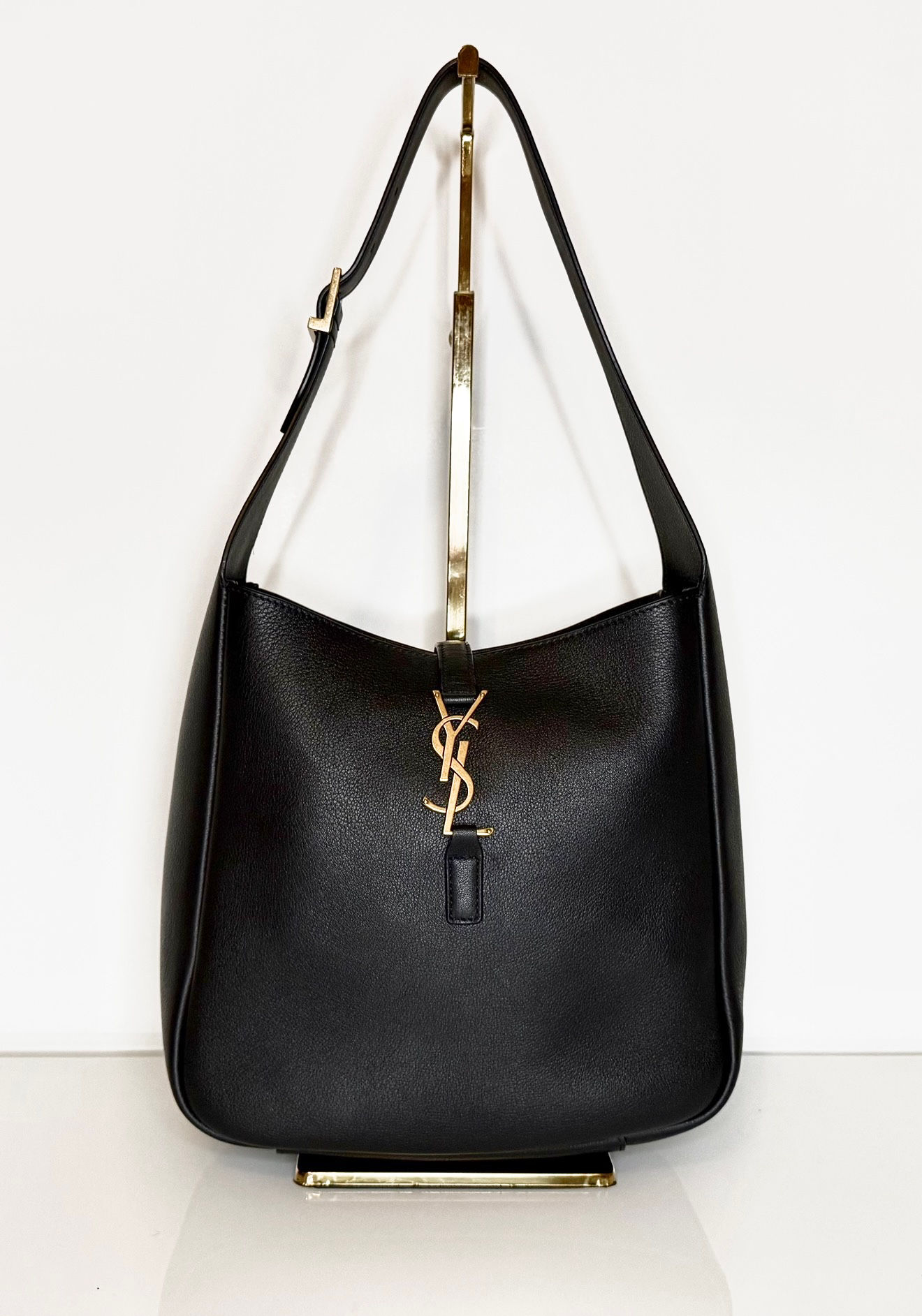 Saint Laurent YSL Small Le 5 à 7 Leather Hobo Bag