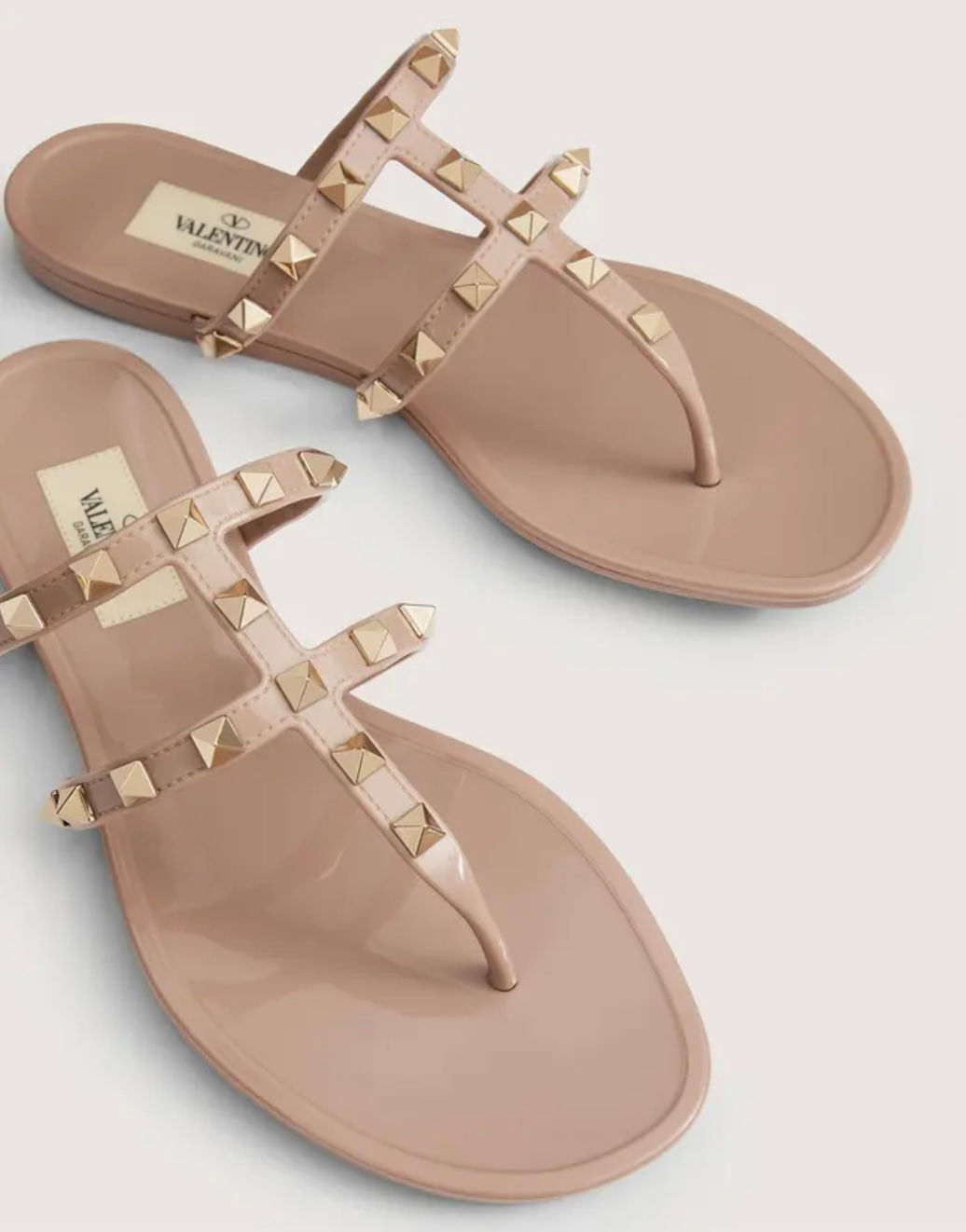 Valentino Rockstud T-Strap Flat Sandal