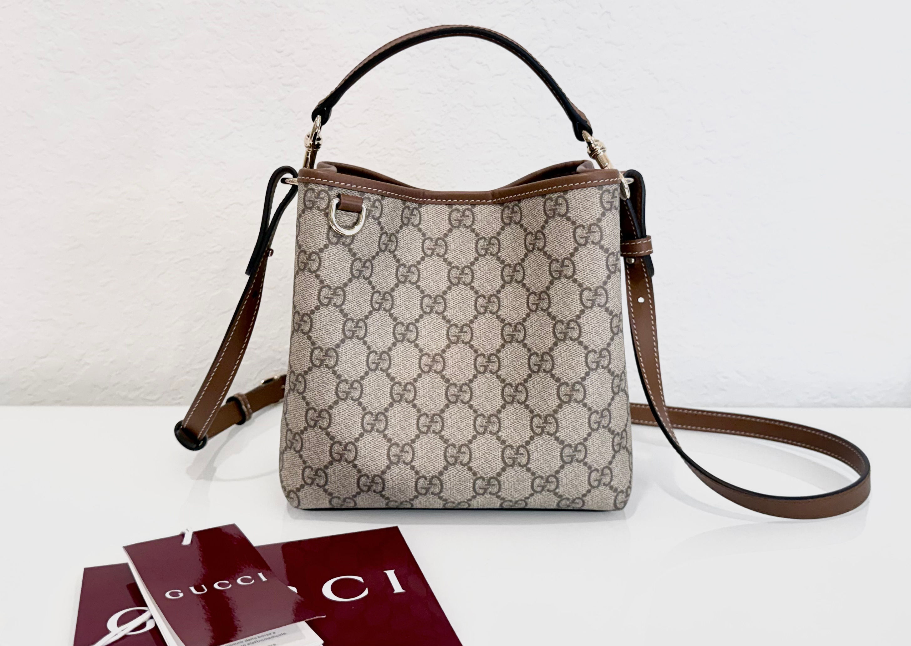 Gucci GG Emblem Small Bucket Bag
