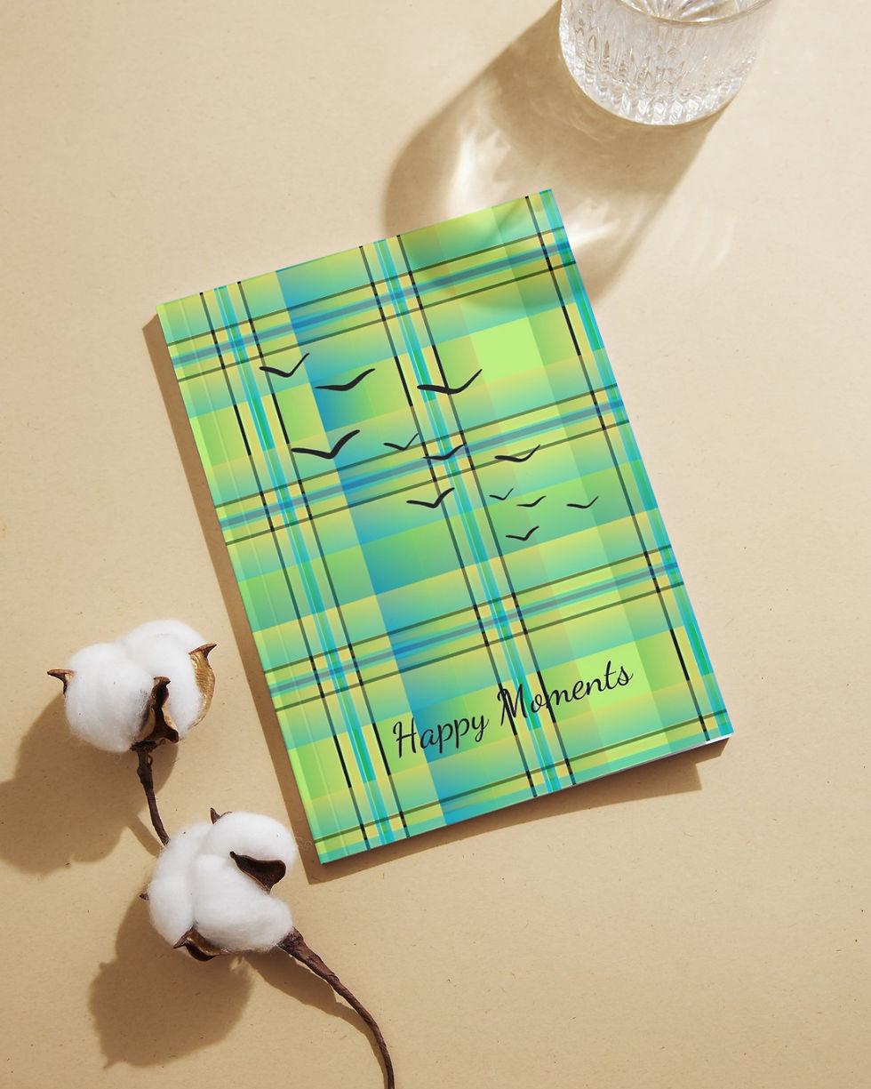 Miniature : Carnet ou journal Happy Moments de EstellyHappy, imprimé madras