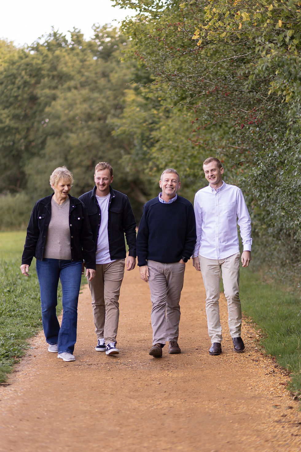 Family of four portrait in Itchen Valley Country Par