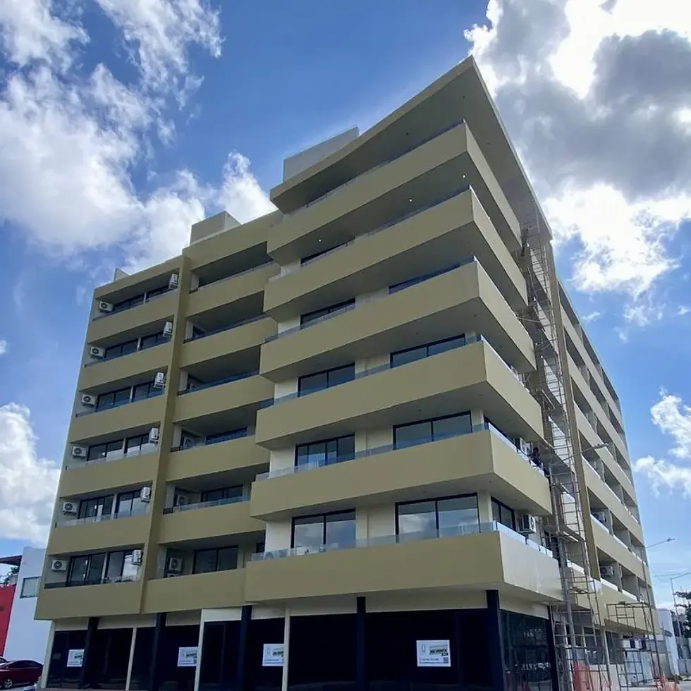 Quartier 75 - Image of a Modern Condominiums, featuring Contemporary Architecture and Private Balconies.