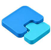 Four blue tiles arranged in a diamond, representing operational analytics with Derive API to evaluate performance and identify bottlenecks.