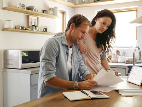 couple discussing finances at home