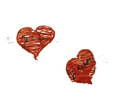 petit dessin de coeurs d'une élève - Emilie Cousin