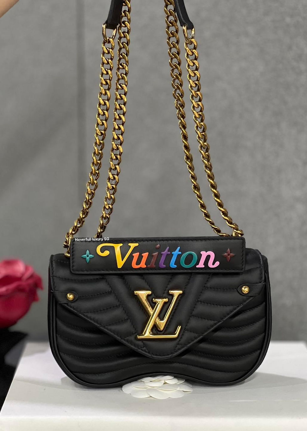Black Louis Vuitton: Soufflot BB handbag with multicolor logo