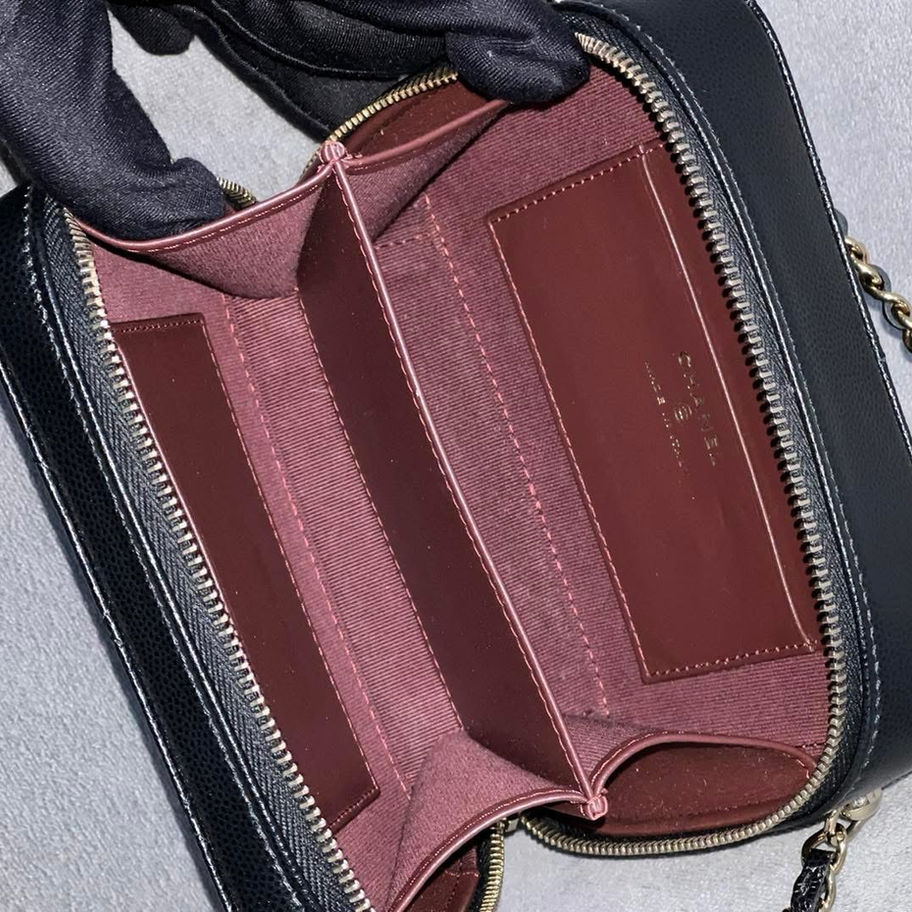 Chanel Classic Mini Camera bag interior details