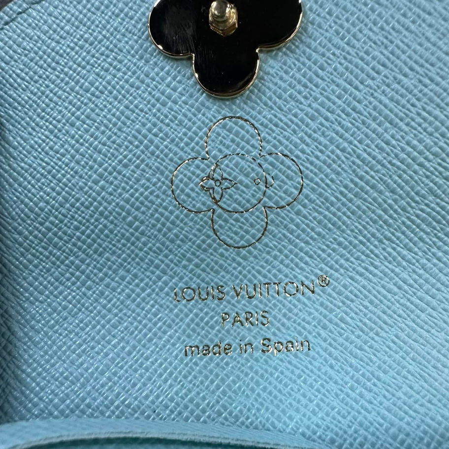 Louis Vuitton Paris, light blue leather with embossed flower