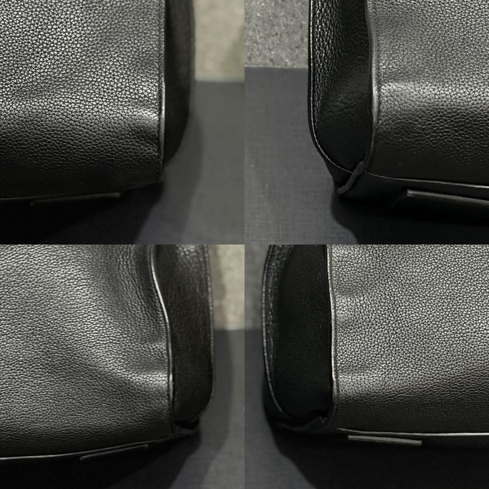 Black leather and suede tote bag details