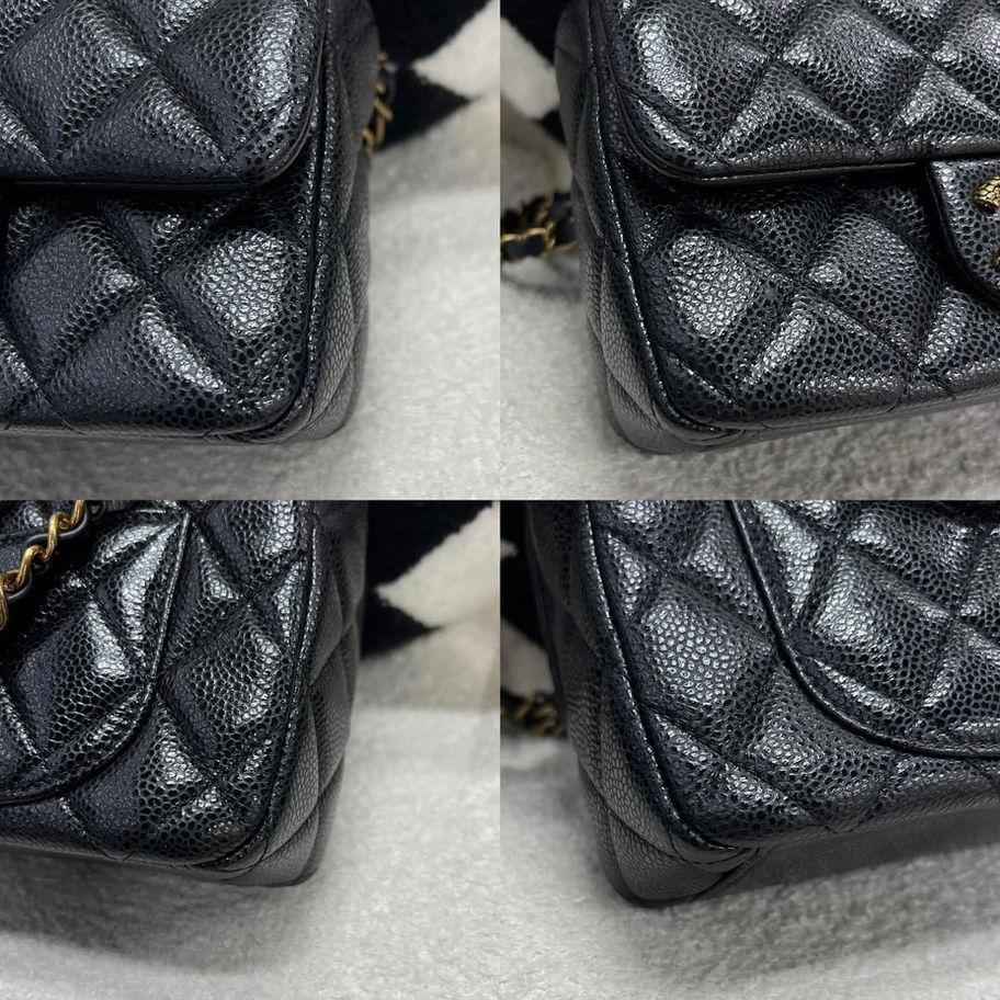 Black Chanel handbag details
