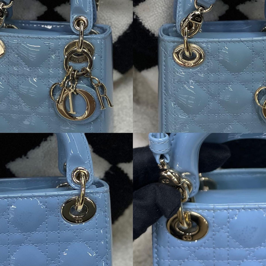 Christian Dior Lady Dior Micro Bag in Cloud Blue Corner View