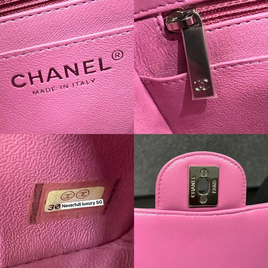 Pink Chanel Classic Mini Camera Crossbody bag details
