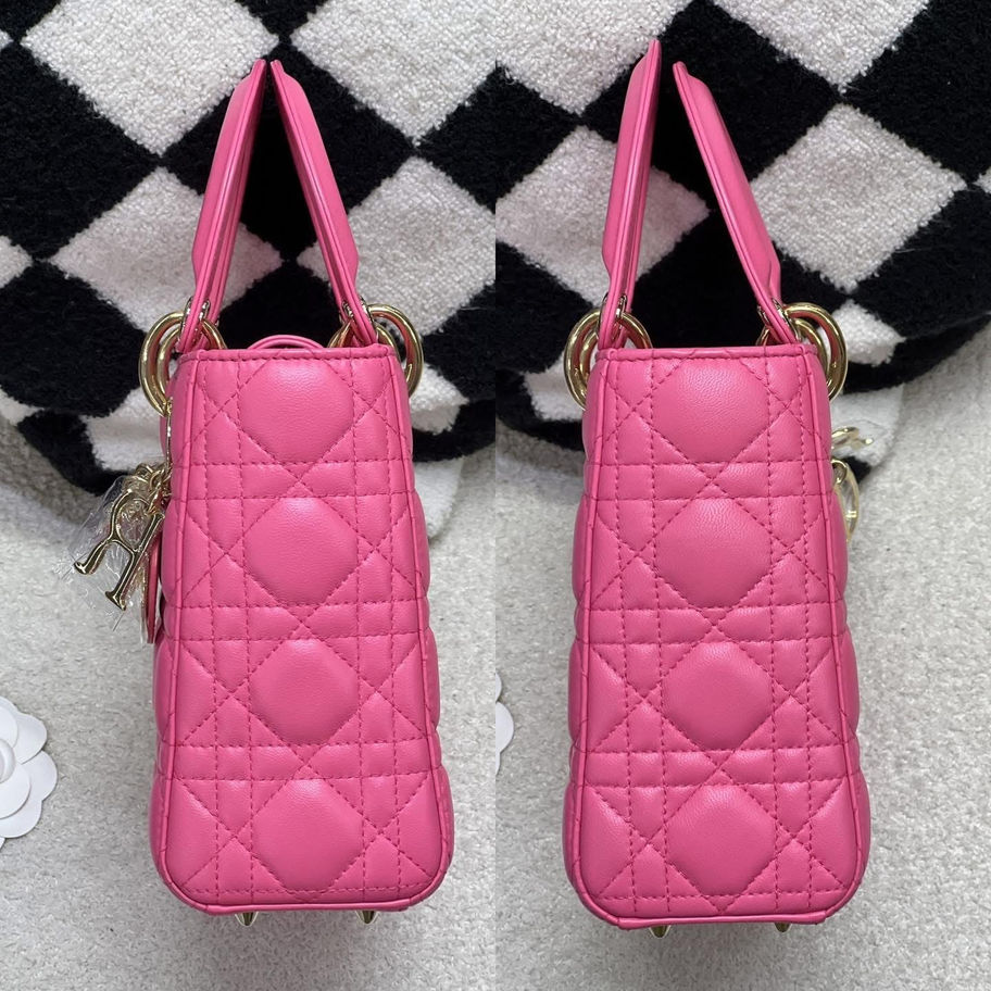 Christian Dior Small Lady Dior ABCDior in Pink Side View