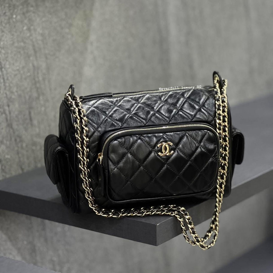 Black quilted Chanel crossbody bag