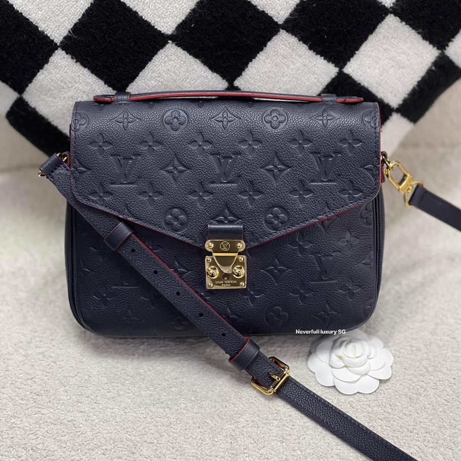 Louis Vuitton Speedy Nano M61252: Blue embossed leather handbag