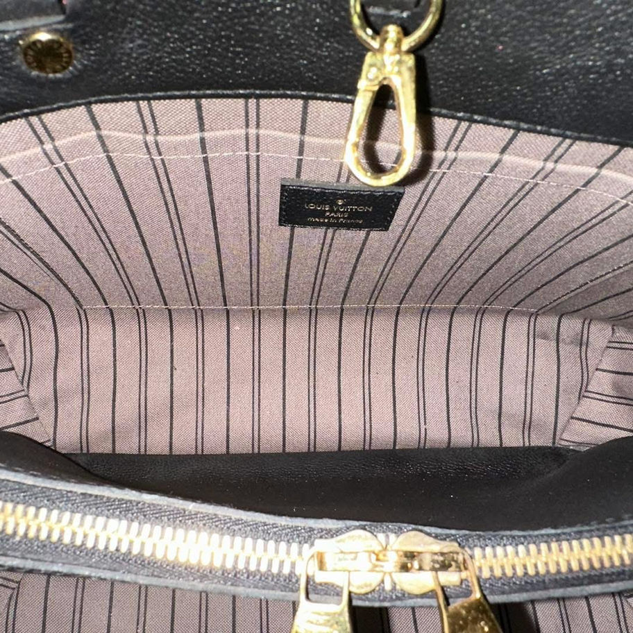 Black Louis Vuitton handbag interior
