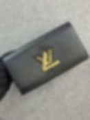 Louis Vuitton Twist Long Wallet in Black Front View