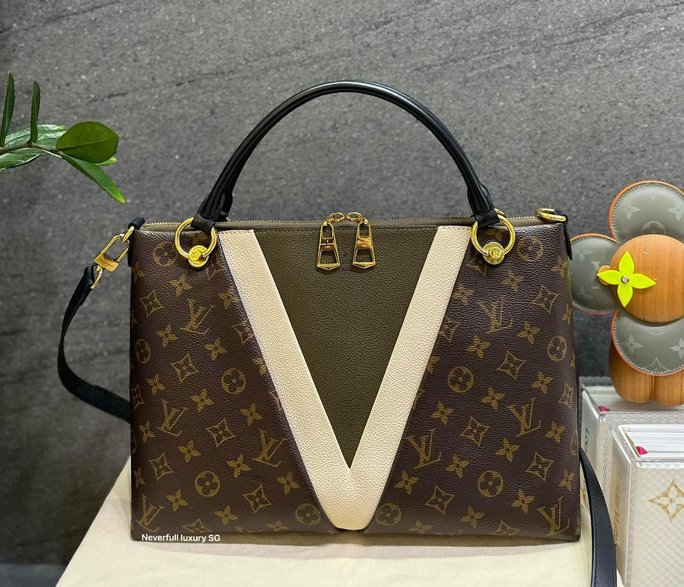 Louis Vuitton handbag; Monogram canvas with V-shaped panel