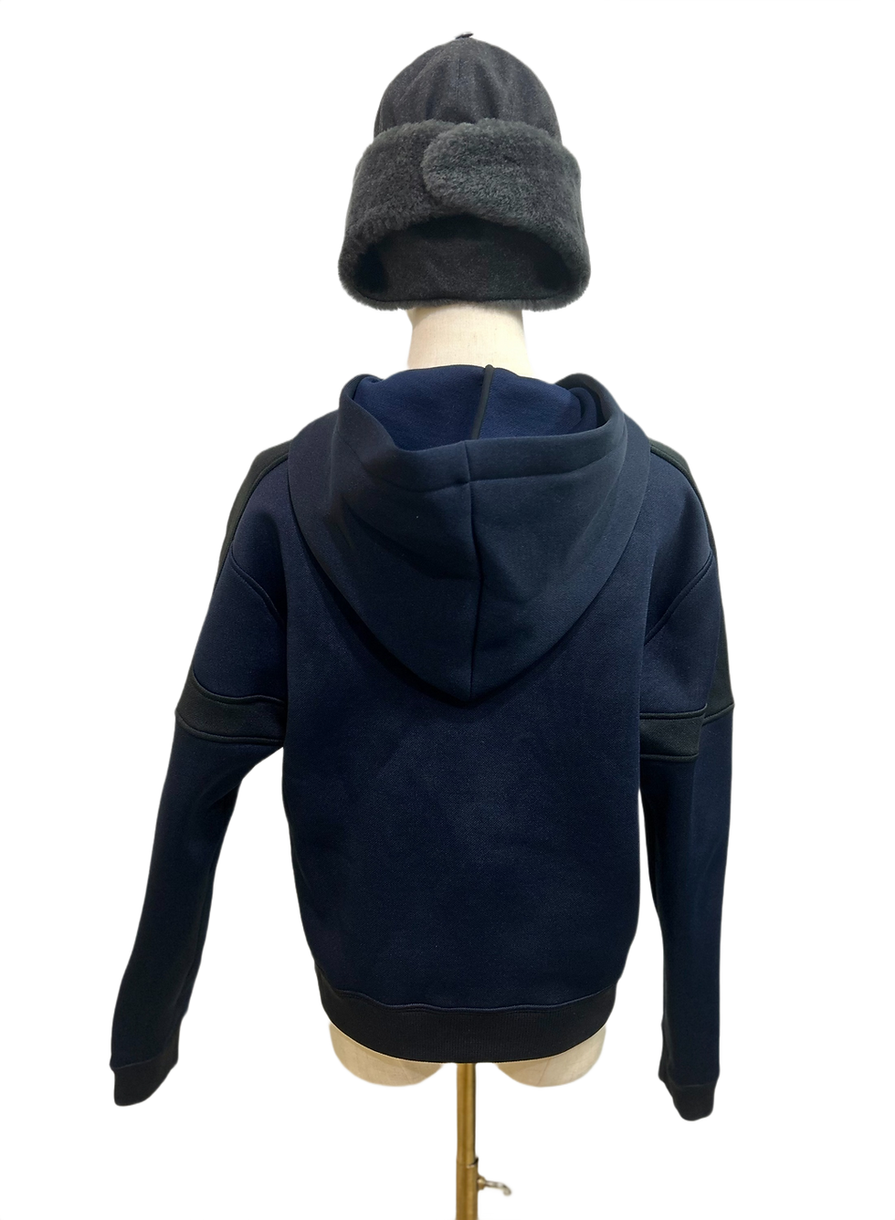 Louis Vuitton Floral Zip-Up Hoodie in Dark Blue Back View