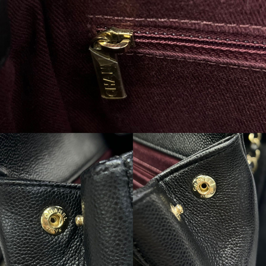 Chanel Medium Business Affinity in Black Zip and Hardware View