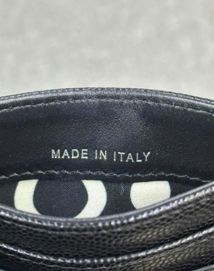 Chanel 25P Card Holder in Black Stamp View