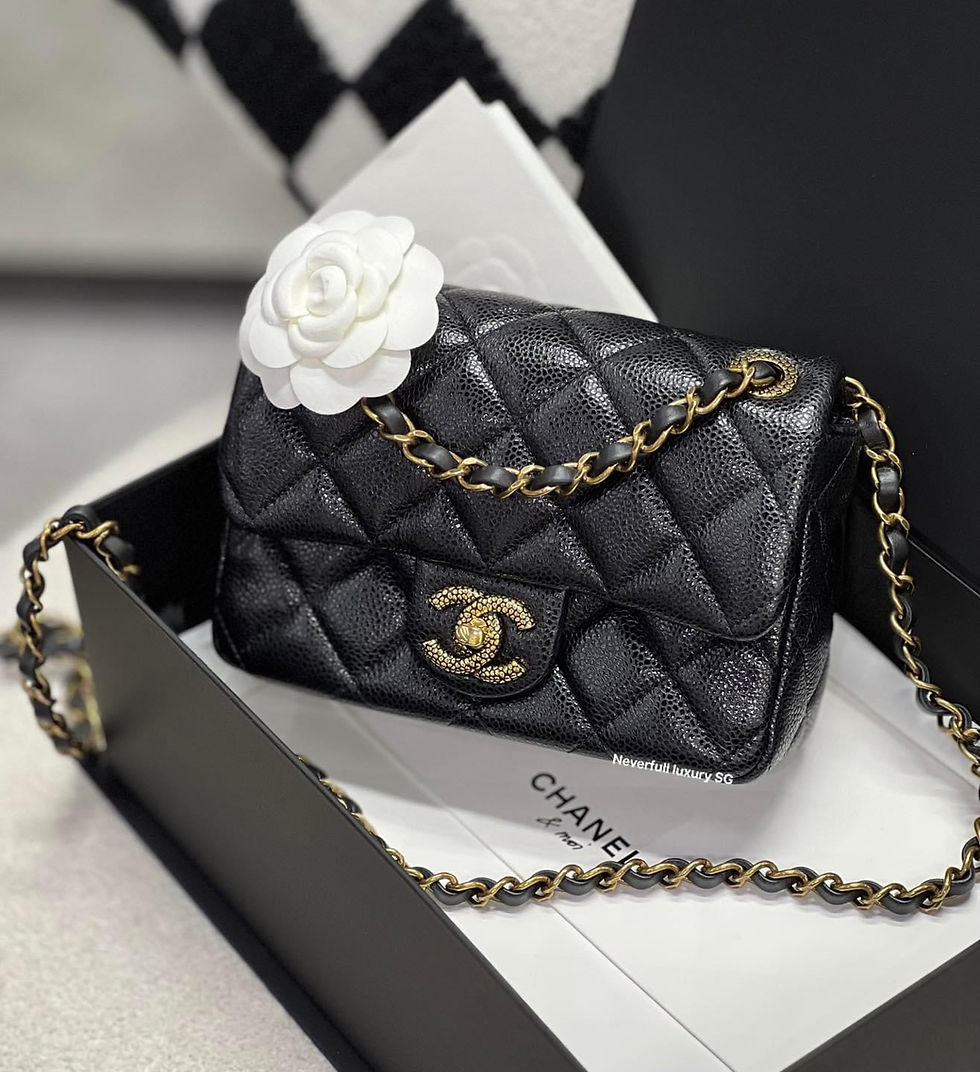 Black Chanel Wallet On Chain (WOC) Filigree 19C bag