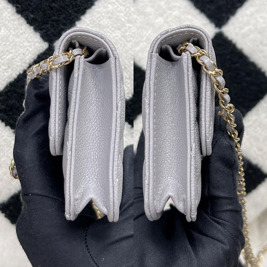 Gray Chanel Wallet on Chain