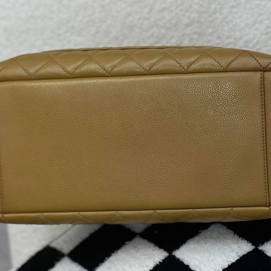Chanel Grand Shopping Tote in Brown Bottom View