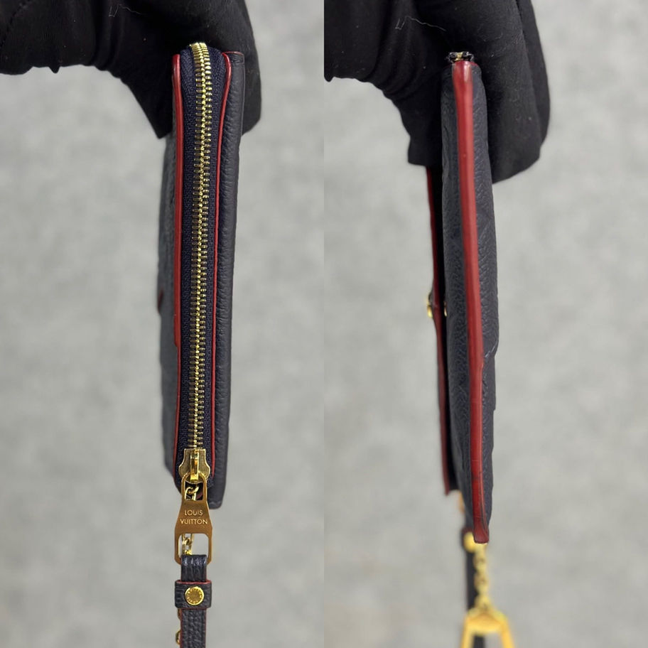 Louis Vuitton Recto Verso Card Holder in Marine Rouge Top and Bottom View