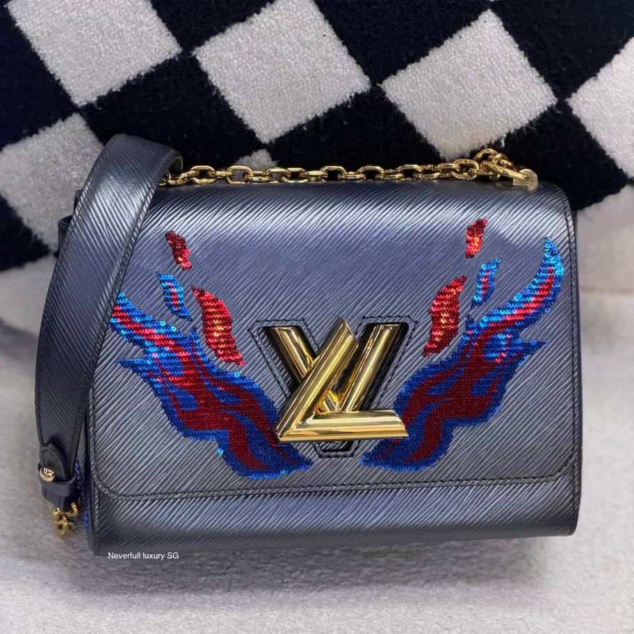 Louis Vuitton Twist MM Flames Front View