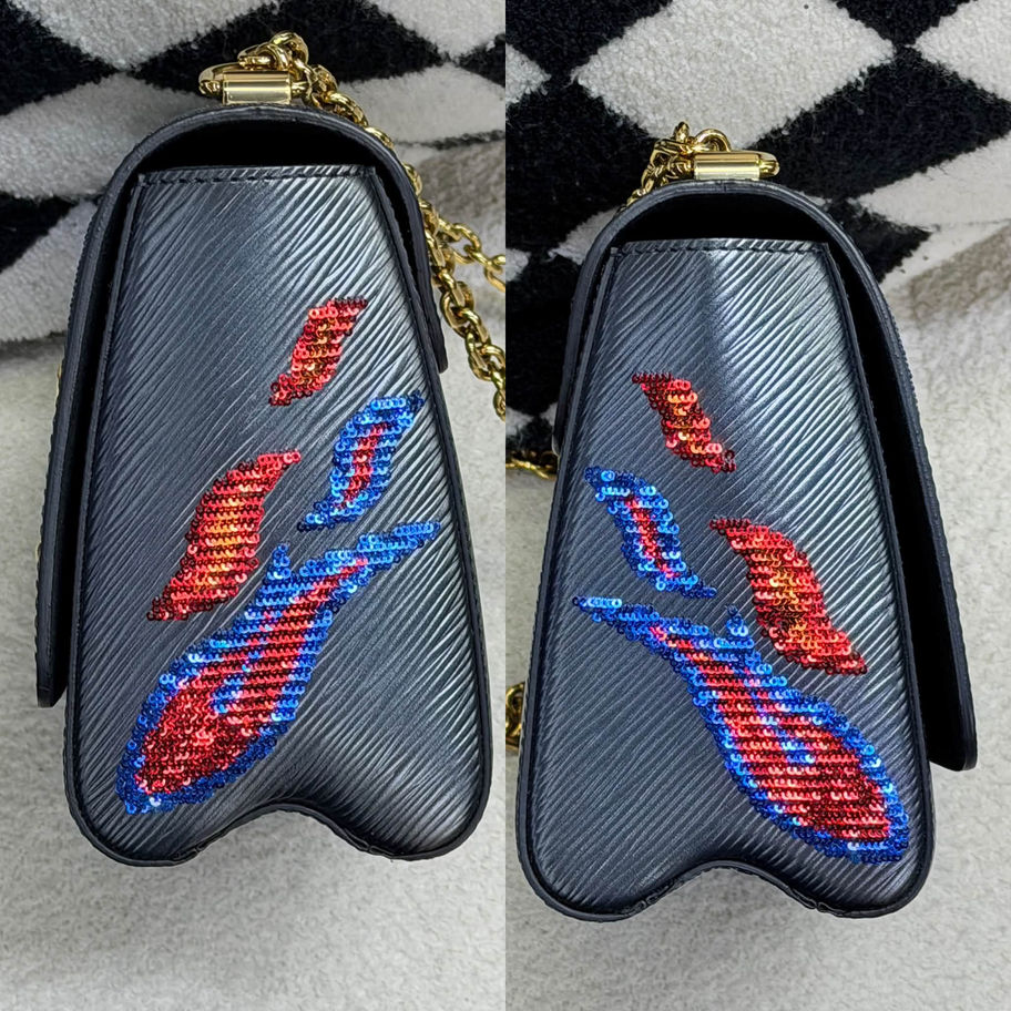 Louis Vuitton Twist MM Flames Side View