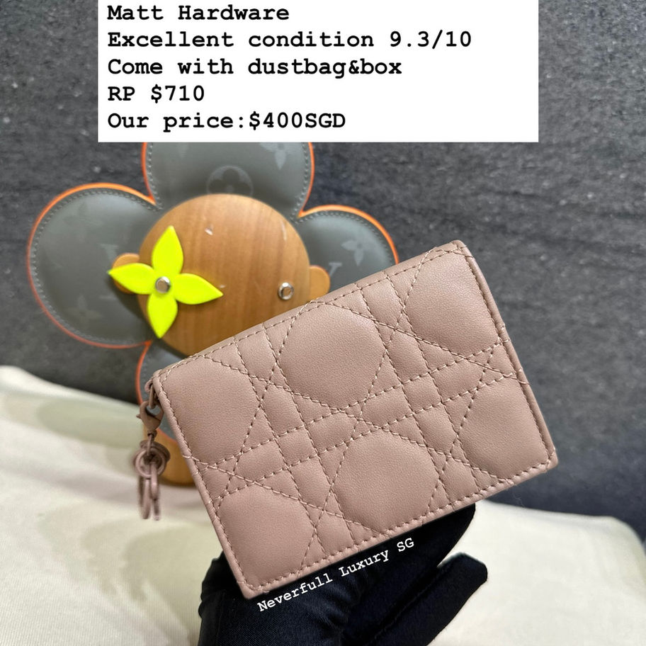 Christian Dior Lady Bloom Flap Card Holder Front View