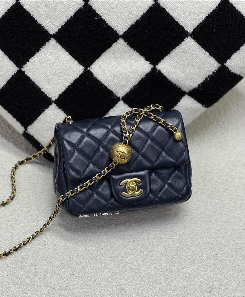 Navy Chanel Mini Flap Bag