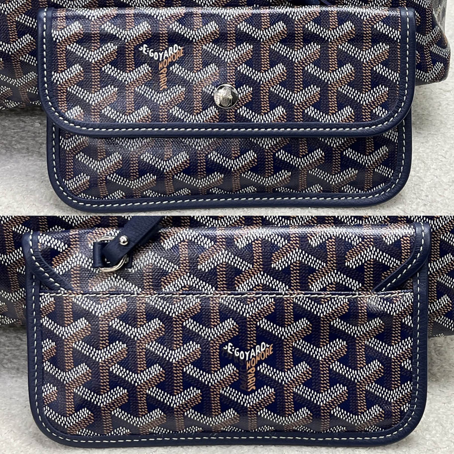 Goyard Saint Louis PM in Navy Canvas Pouch View