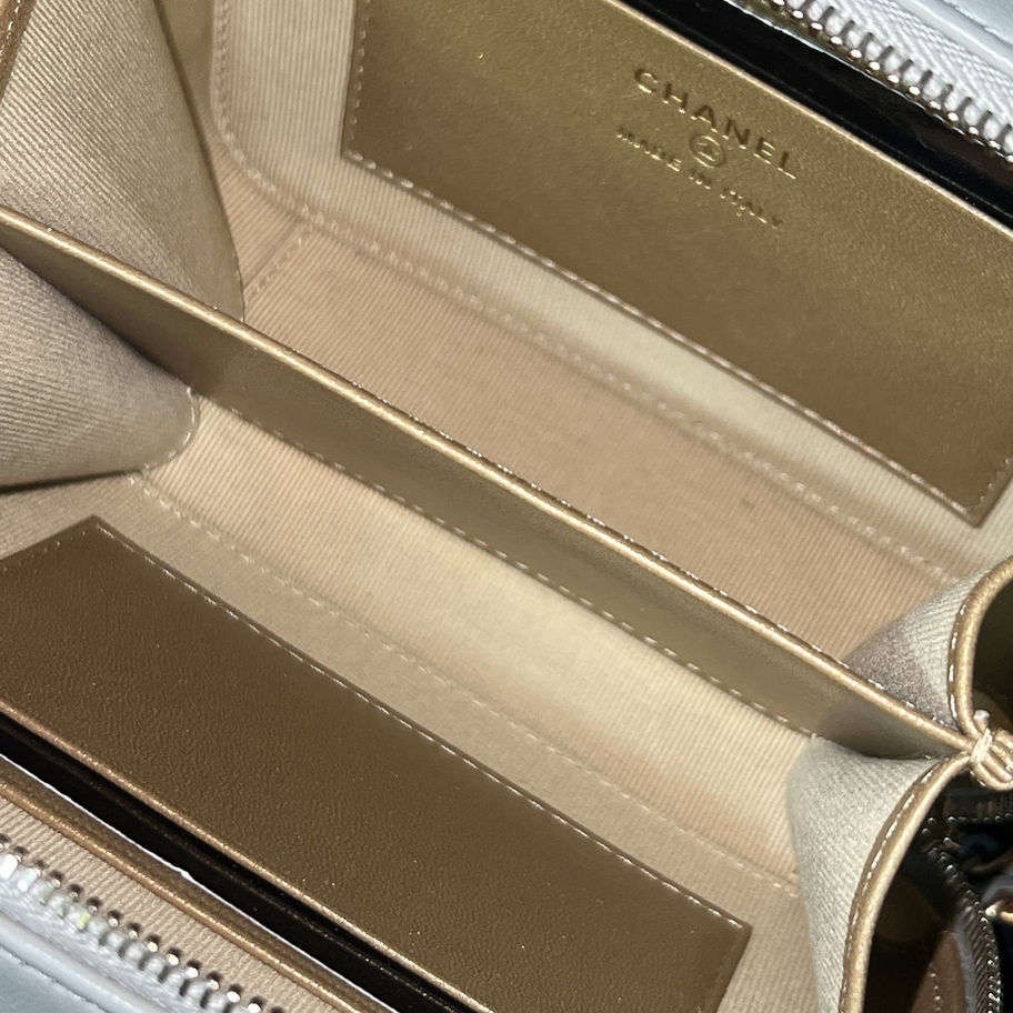Chanel Mini Camera Bag in Grey Interior View