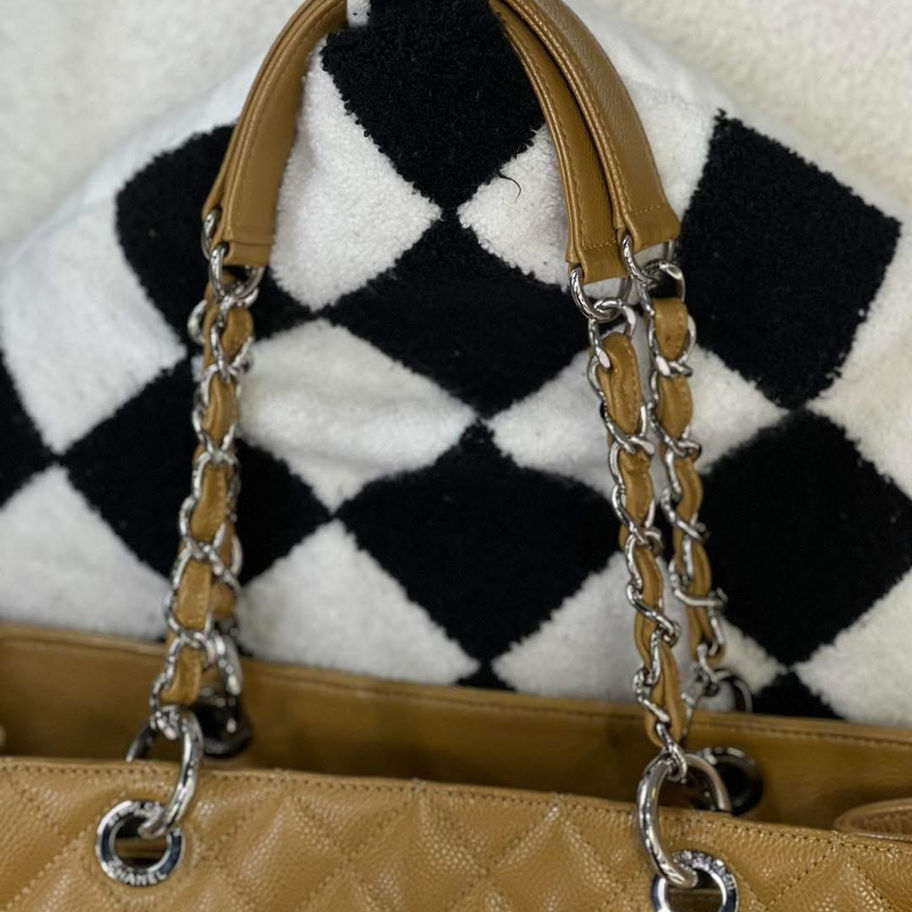 Chanel Grand Shopping Tote in Brown Handle View
