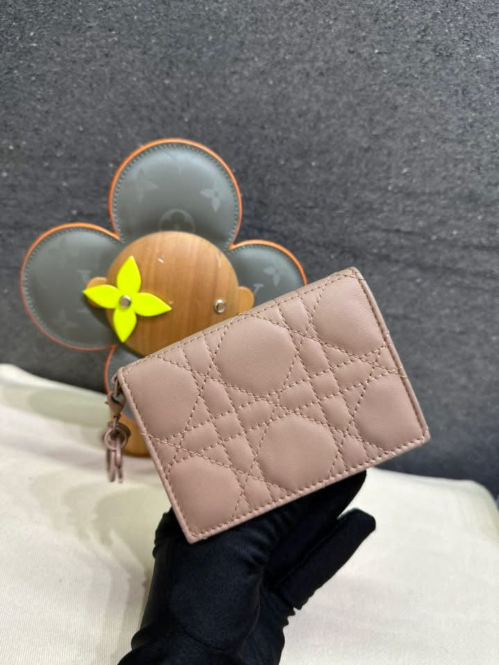 Christian Dior Lady Bloom Flap Card Holder Front View