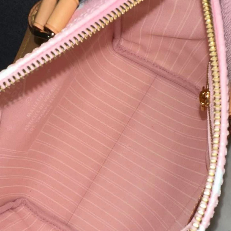 Pink Louis Vuitton bag interior