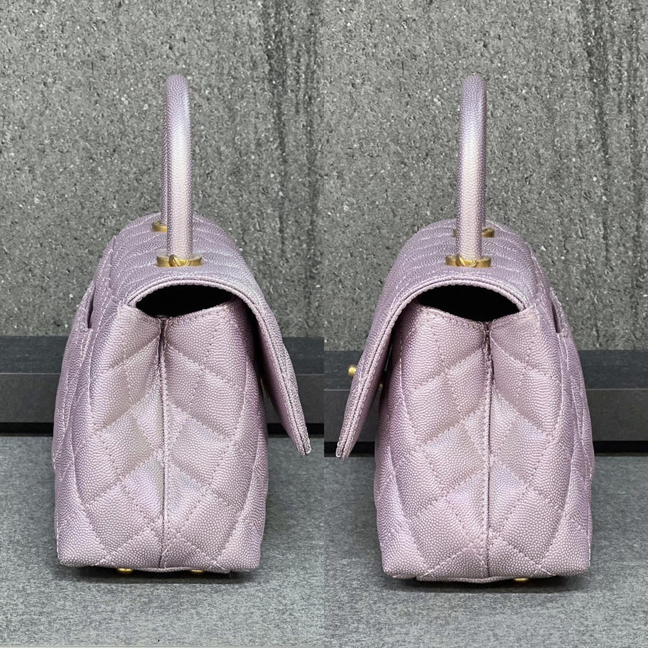 Lilac quilted Chanel handbag