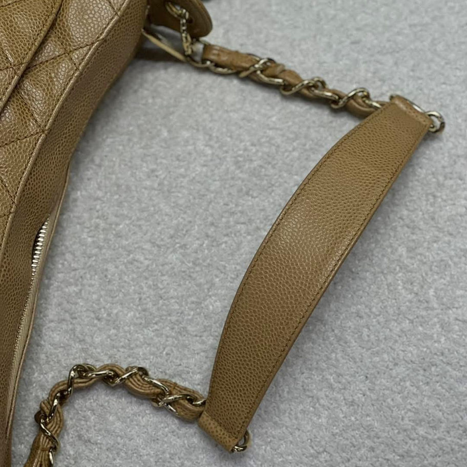 Beige Chanel Mini Top Handle 24S bag