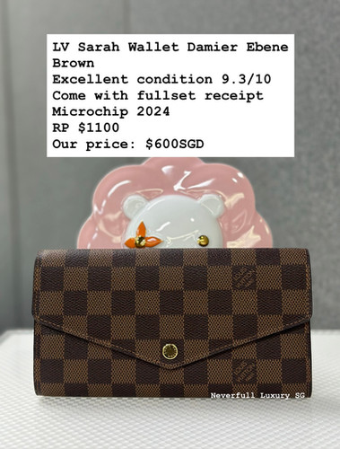 Ladies Wallet Louis Vuitton Sarah Wallet Damier Price Authentic