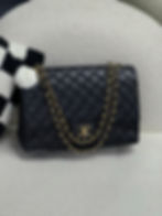 Chanel Classic Double Flap Maxi in Black Front View