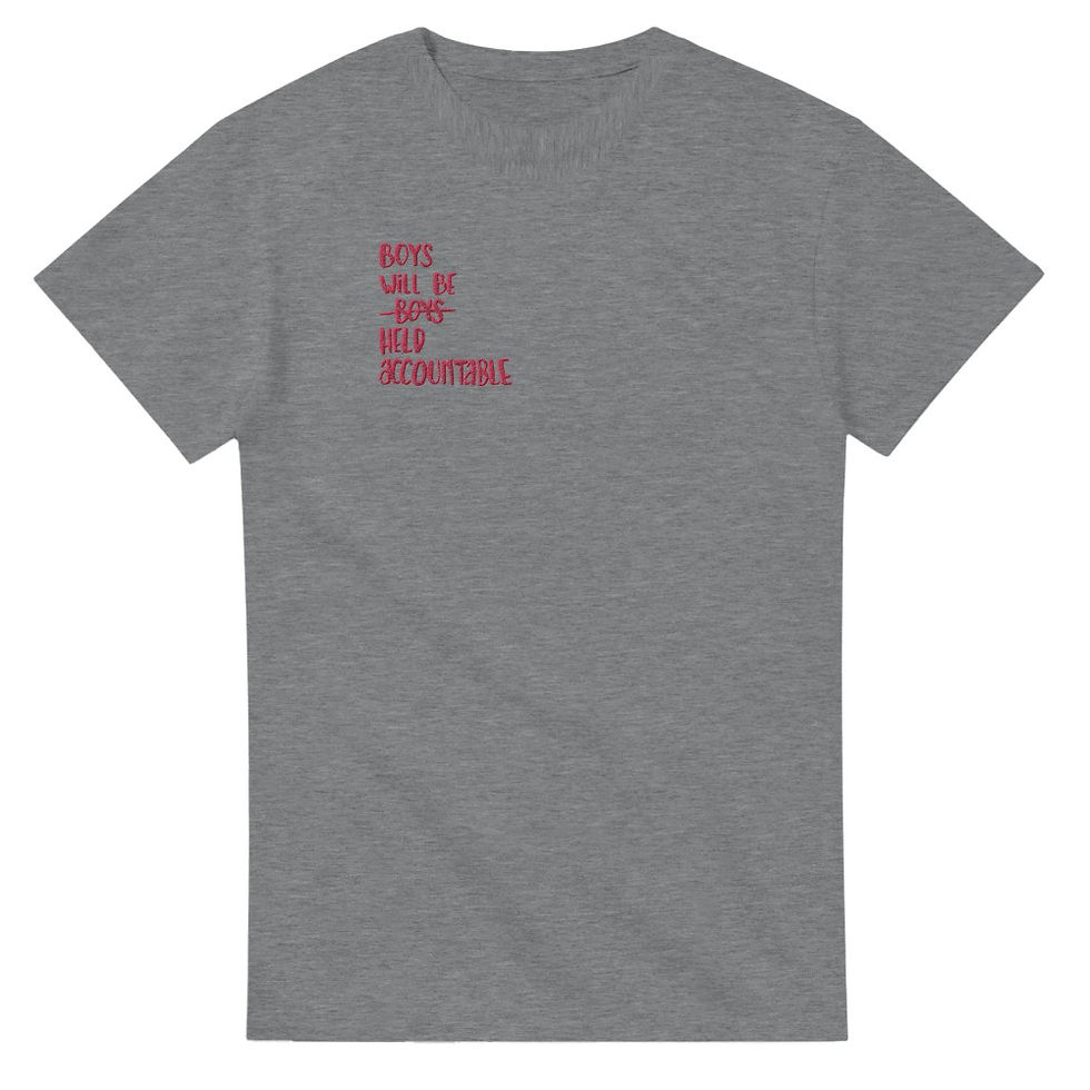 Miniature : graues  Shirt mit Stickerei: Boys will be held accountable