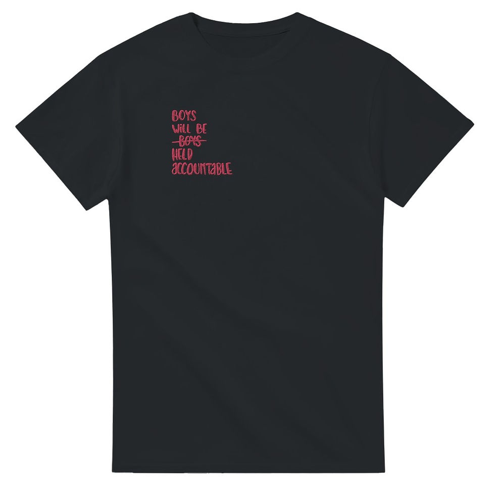 Miniature : schwarzes Shirt mit Stickerei: Boys will be held accountable