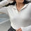 Thumbnail: Ribbed Polo Knit Top
