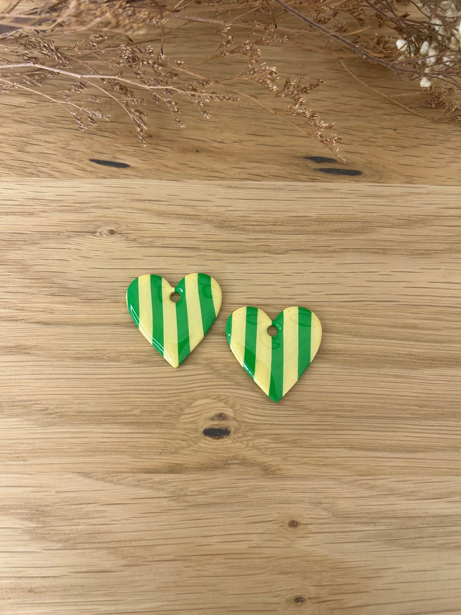 Charms Love Rayé Vert & Jaune