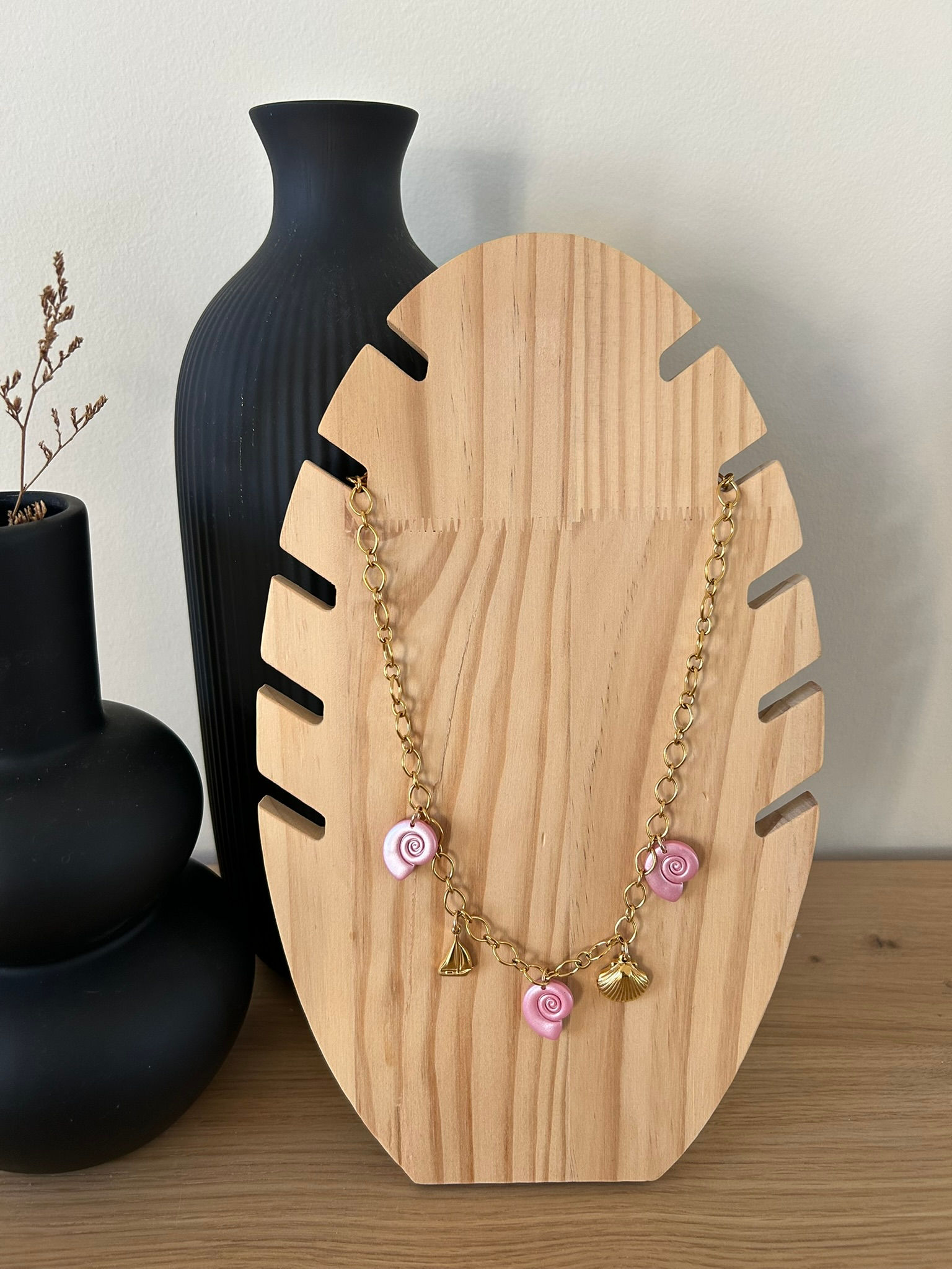 Collier de Charms Pink Shell