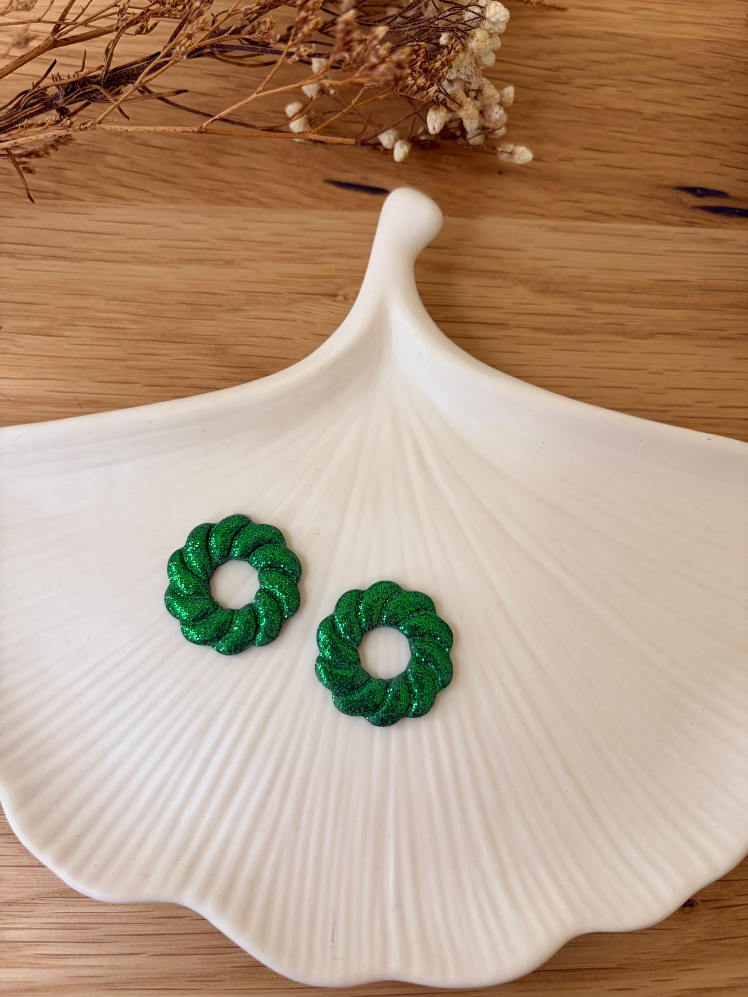 Charms- Couronne Vert pailleté