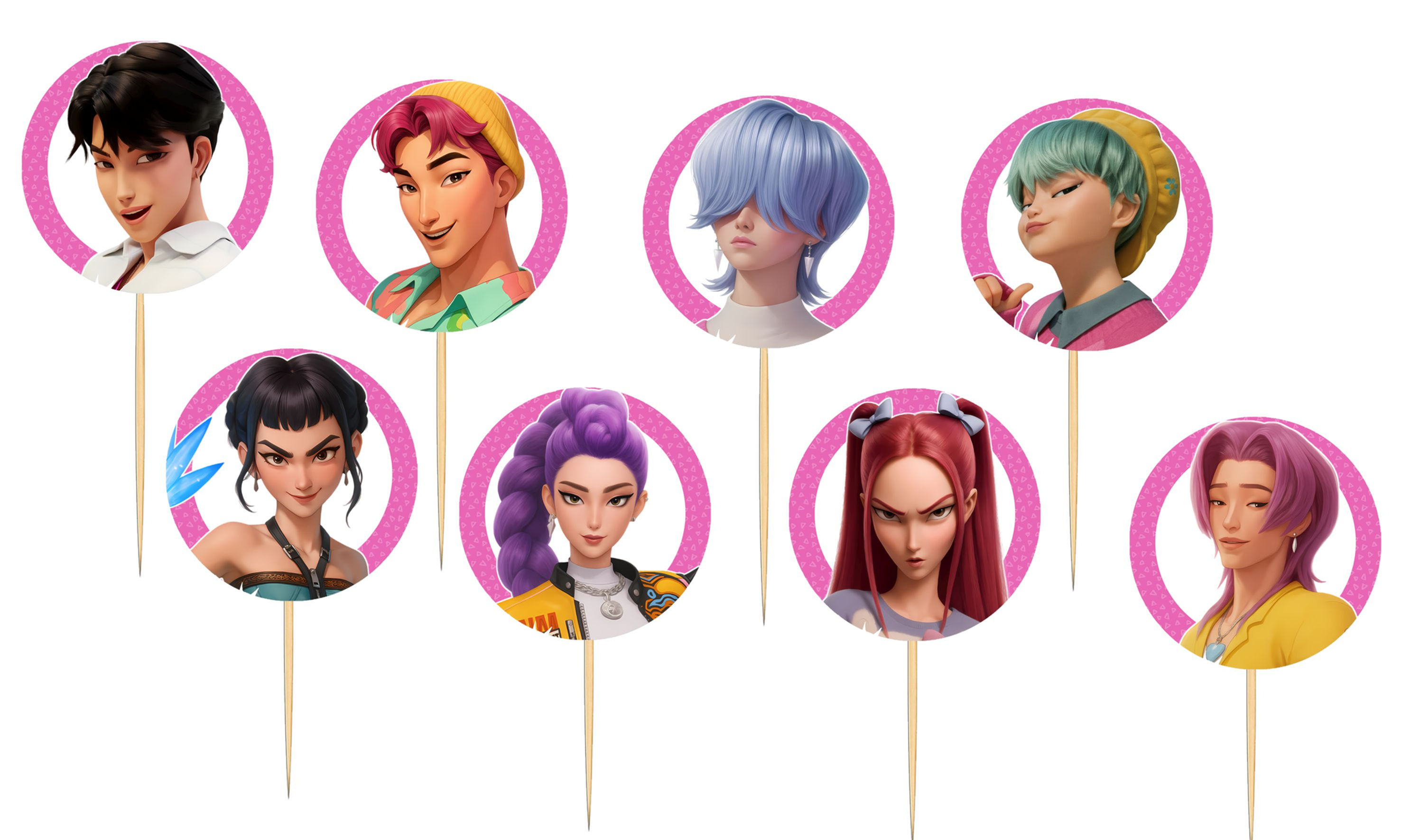 Toppers doces salgados K-Pop Demon Hunters 2